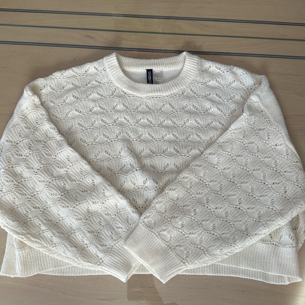 H&M Cream Open Knit Sweater